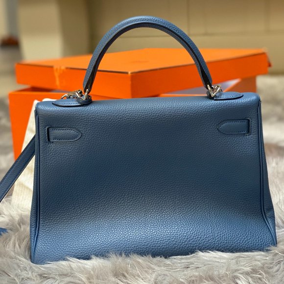 Hermes Blue Agate Togo Kelly Retourne 32 - Picture 9 of 9